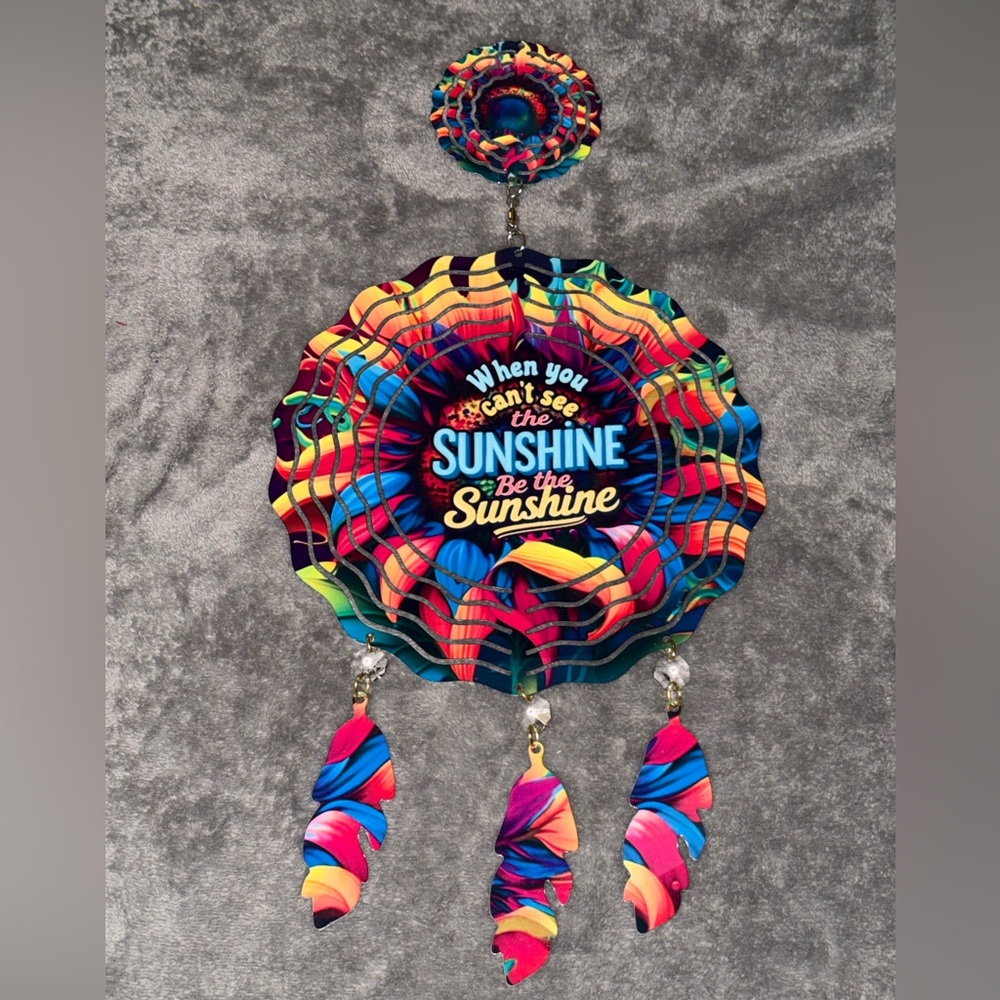 Colorful 'Be the Sunshine' Deluxe Windspinner